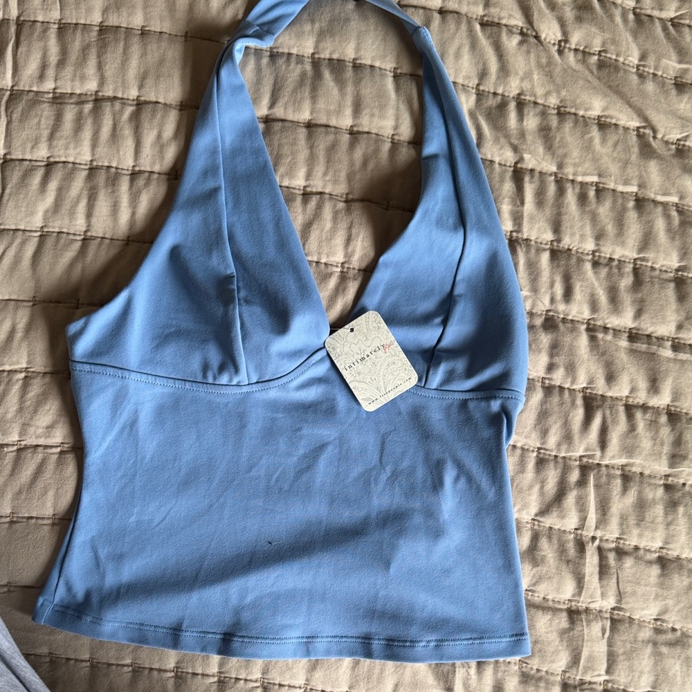 Free People Blue Crop Top